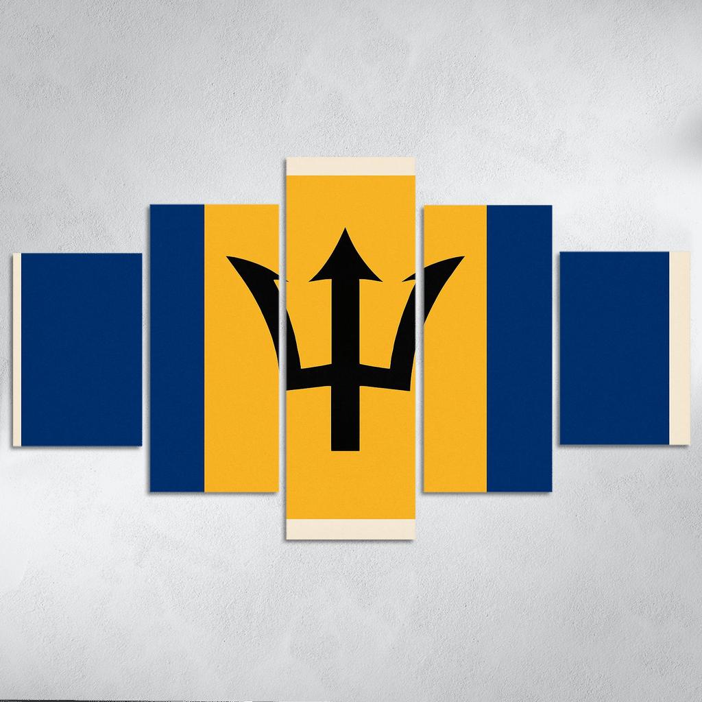 Broken Trident Modern Symbolism Inspired By The Flag Of Barbados oil paintings frame