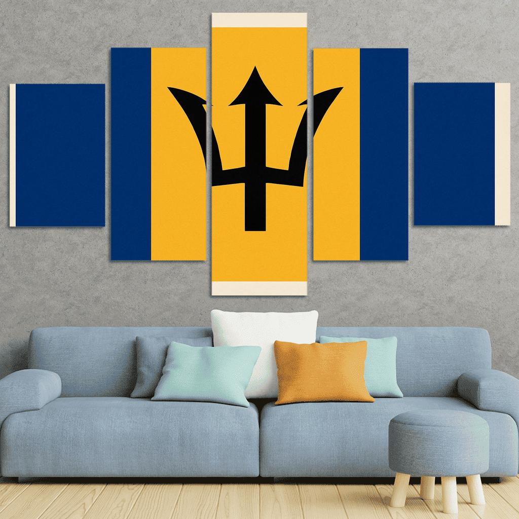 Broken Trident Modern Symbolism Inspired By The Flag Of Barbados oil paintings frame