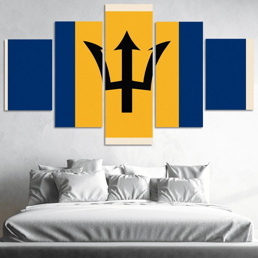 Broken Trident Modern Symbolism Inspired By The Flag Of Barbados oil paintings frame