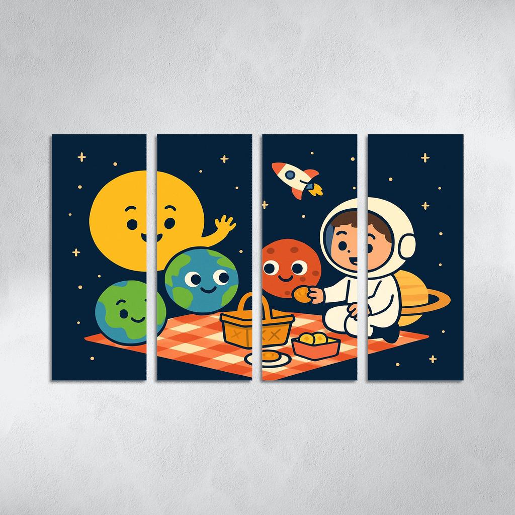 Solar System Picnic With Planet Friends custom paintings frame