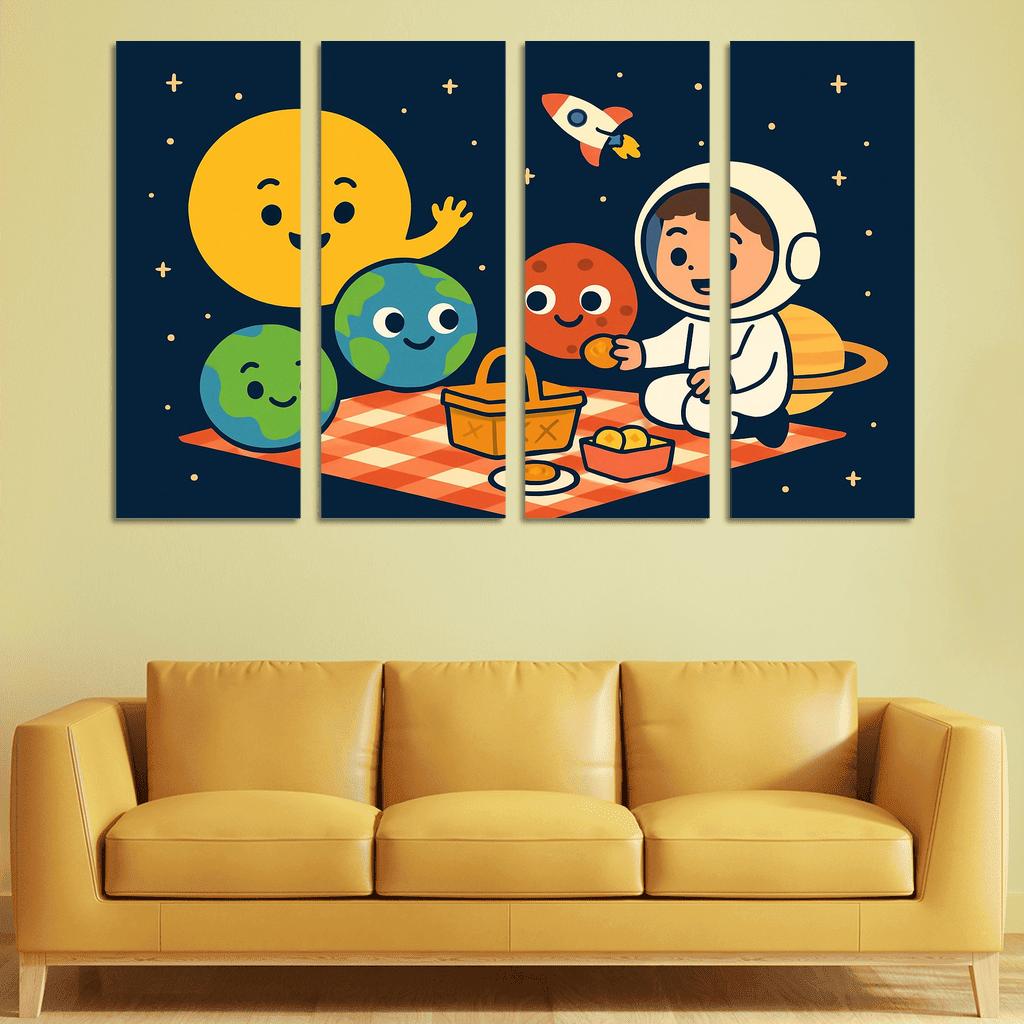 Solar System Picnic With Planet Friends custom paintings frame
