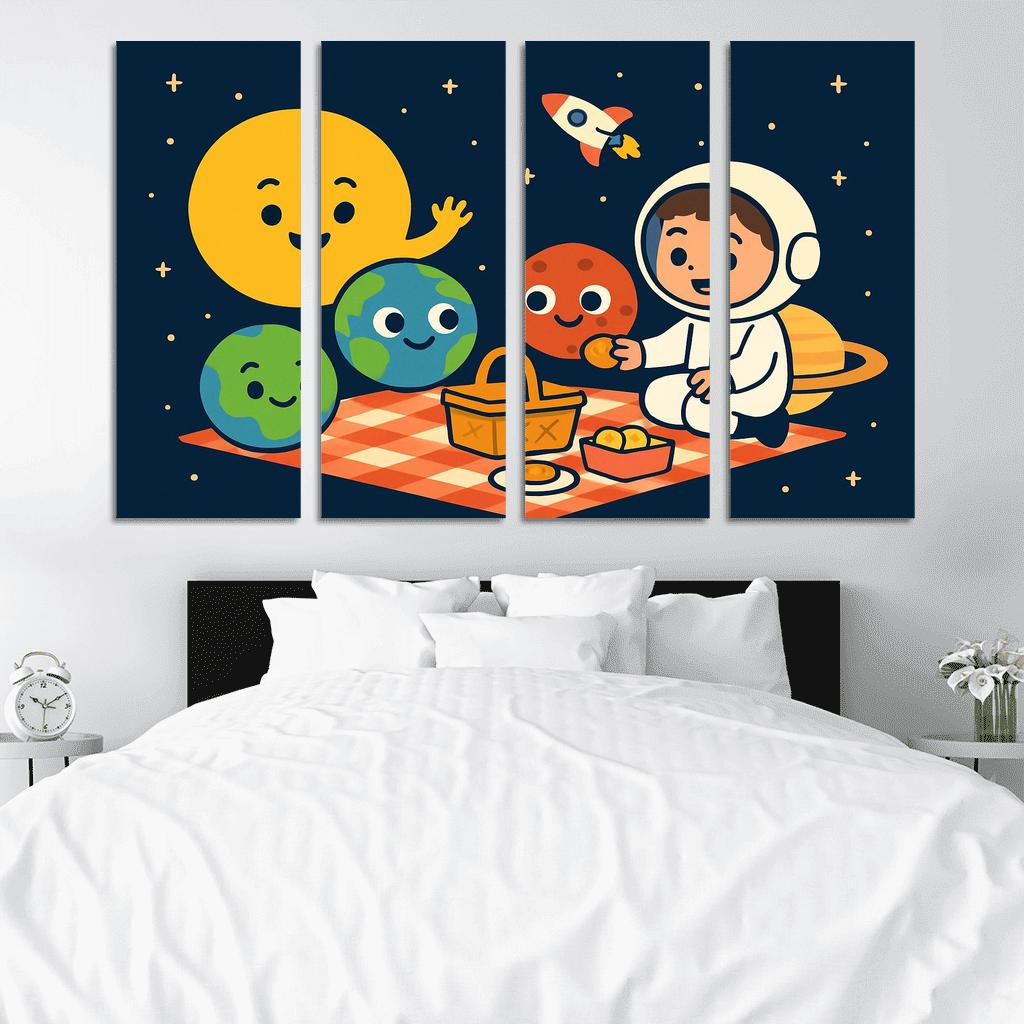 Solar System Picnic With Planet Friends custom paintings frame