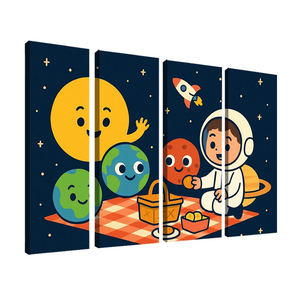 Solar System Picnic With Planet Friends custom paintings frame