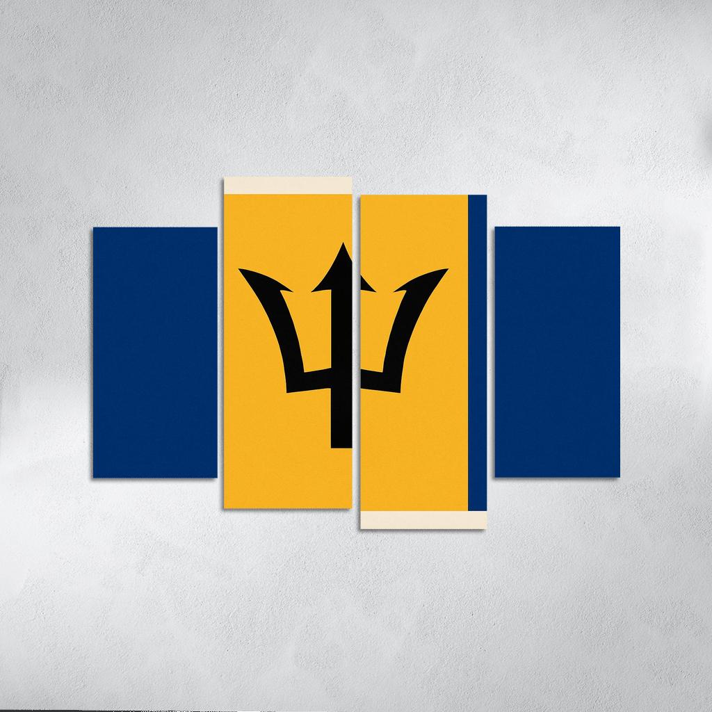 Broken Trident Modern Symbolism Inspired By The Flag Of Barbados oil paintings frame
