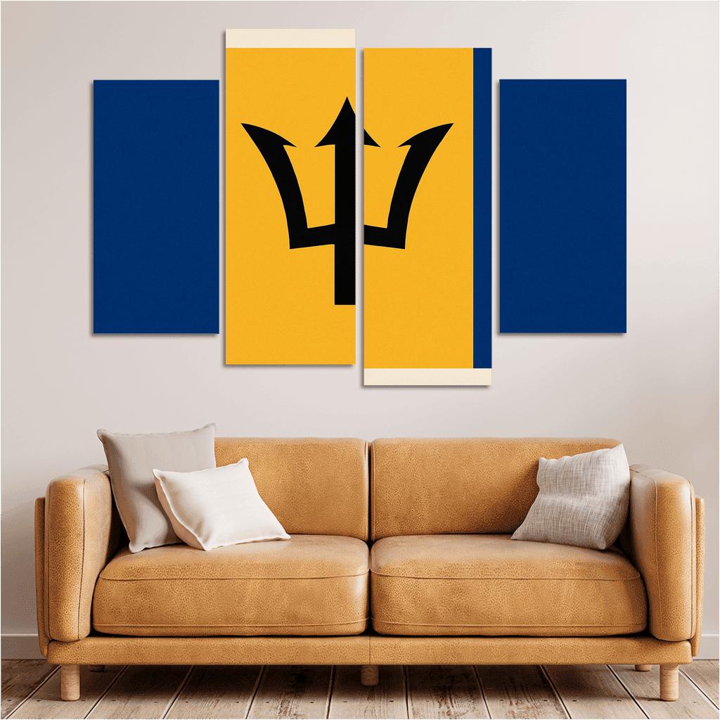 Broken Trident Modern Symbolism Inspired By The Flag Of Barbados oil paintings frame