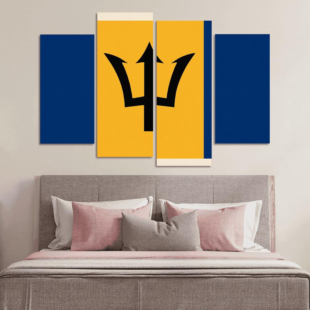 Broken Trident Modern Symbolism Inspired By The Flag Of Barbados oil paintings frame