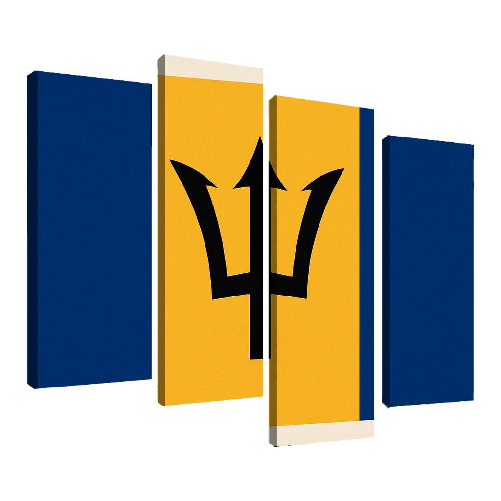 Broken Trident Modern Symbolism Inspired By The Flag Of Barbados oil paintings frame