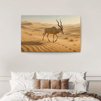 The Saharan Addax Antelope Crossing Wind Carved Dunes wall art