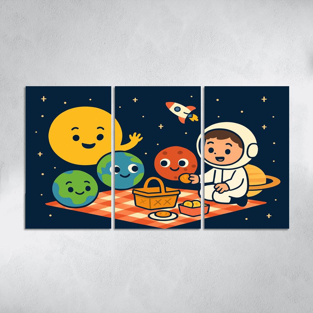 Solar System Picnic With Planet Friends custom paintings frame