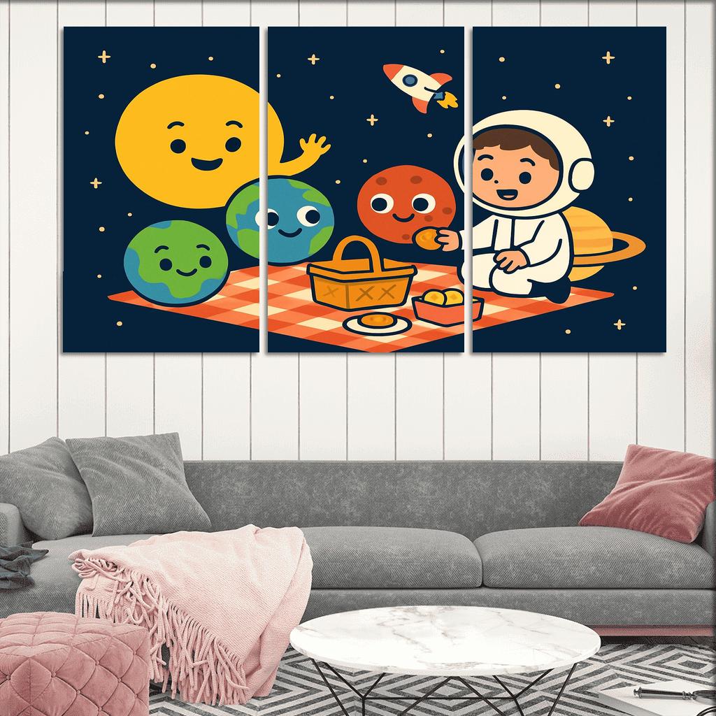 Solar System Picnic With Planet Friends custom paintings frame