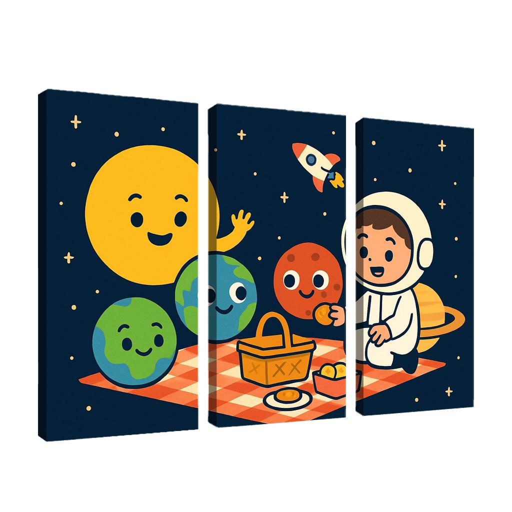 Solar System Picnic With Planet Friends custom paintings frame