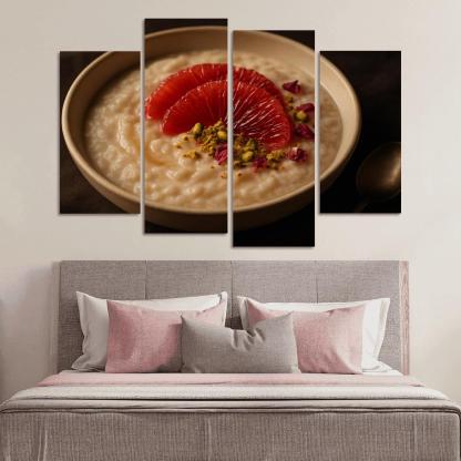 Rose Cardamom Rice Pudding With Pistachio Crunch And Blood Orange premium artwork frames