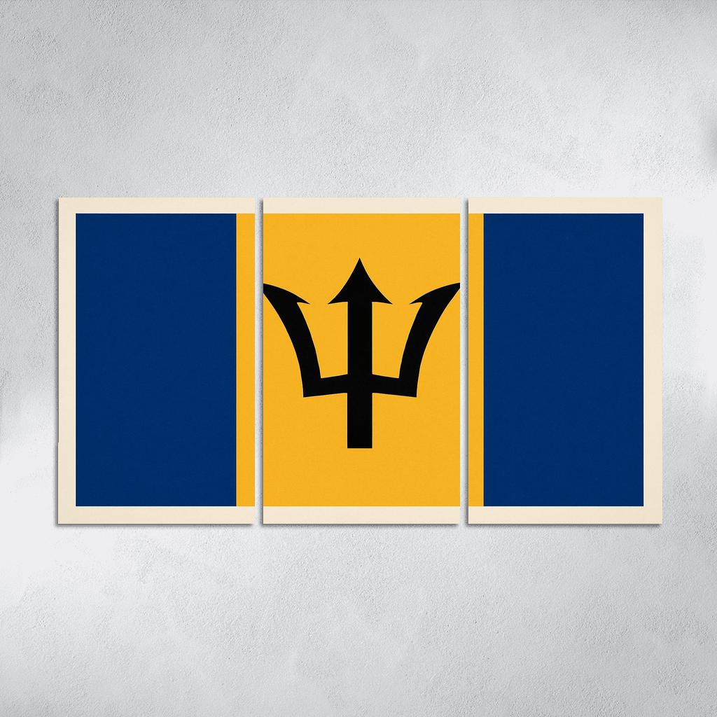 Broken Trident Modern Symbolism Inspired By The Flag Of Barbados oil paintings frame