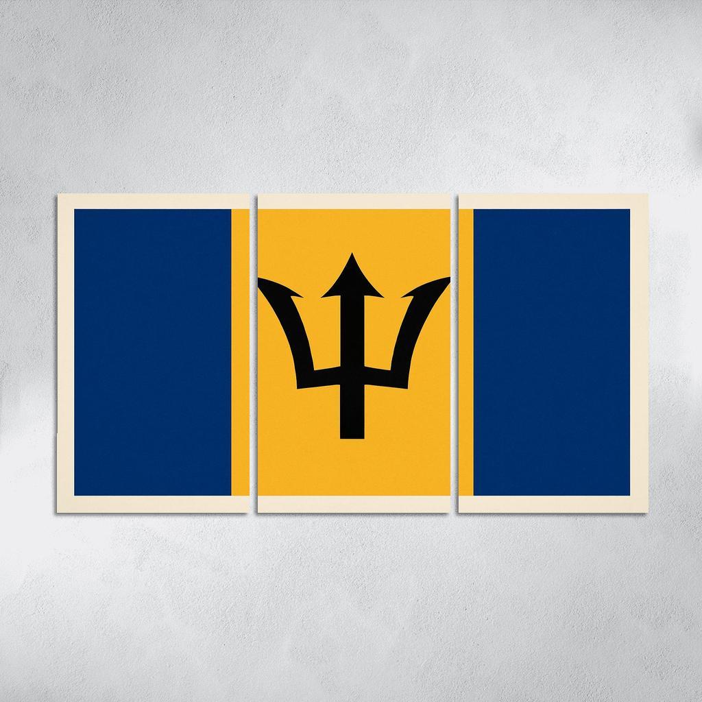 Broken Trident Modern Symbolism Inspired By The Flag Of Barbados oil paintings frame