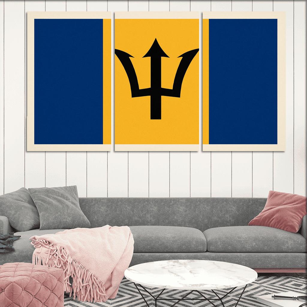Broken Trident Modern Symbolism Inspired By The Flag Of Barbados oil paintings frame