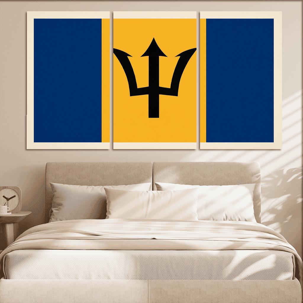 Broken Trident Modern Symbolism Inspired By The Flag Of Barbados oil paintings frame