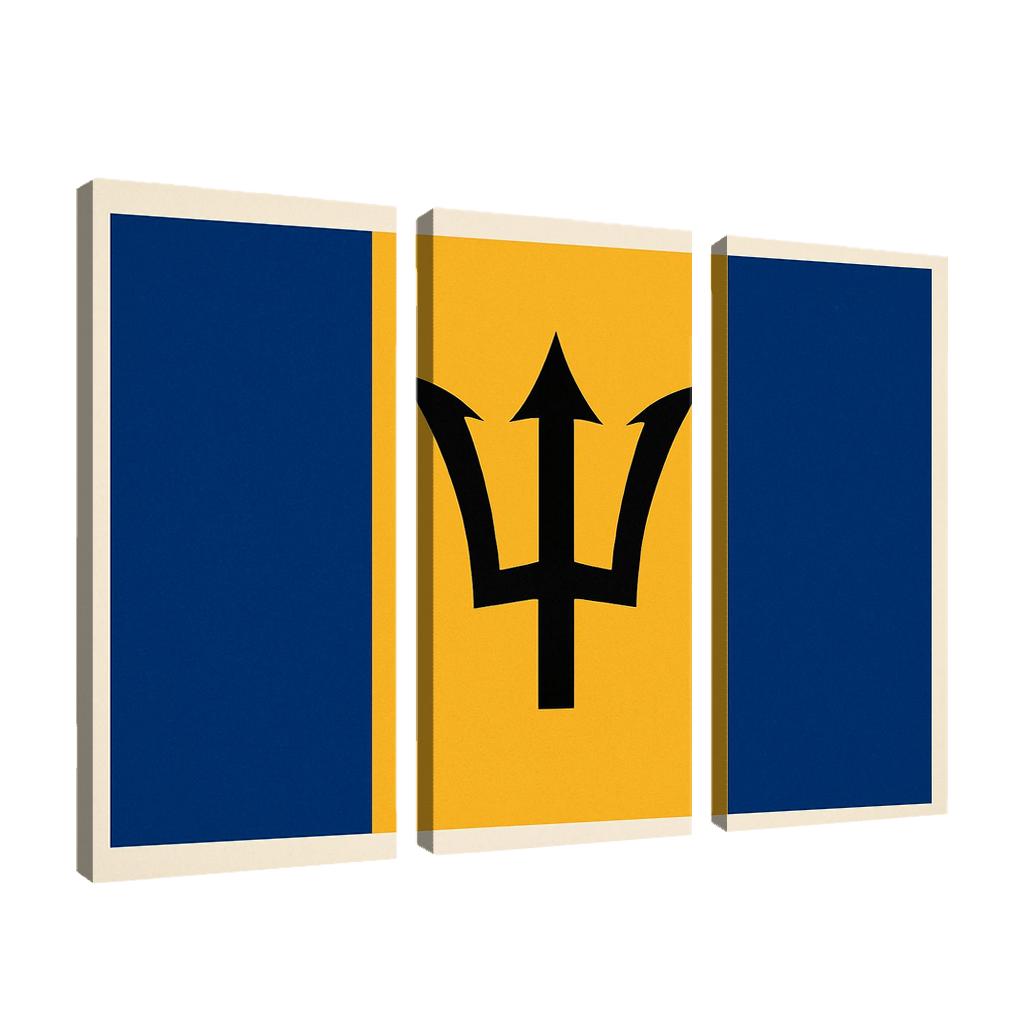 Broken Trident Modern Symbolism Inspired By The Flag Of Barbados oil paintings frame