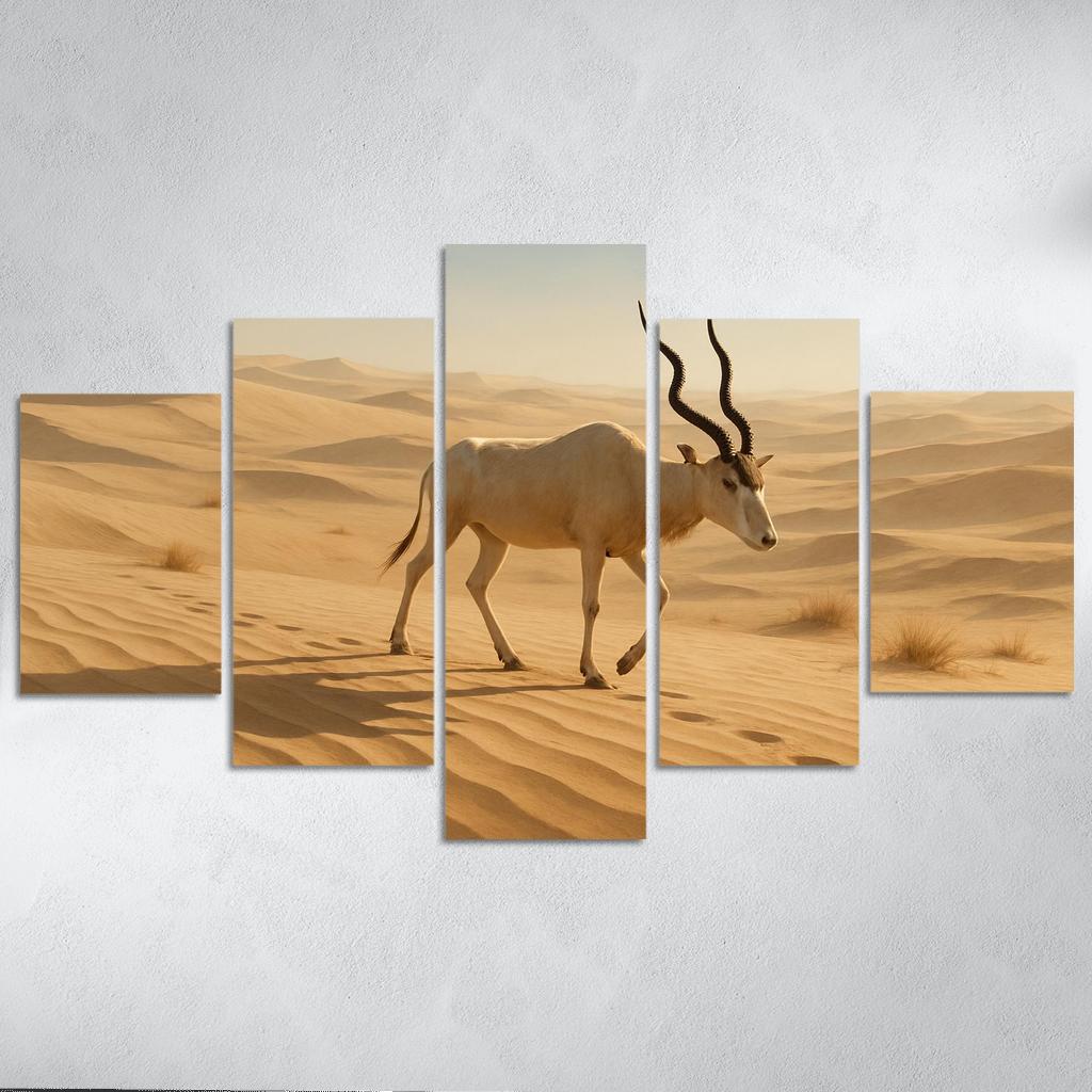 The Saharan Addax Antelope Crossing Wind Carved Dunes wall art