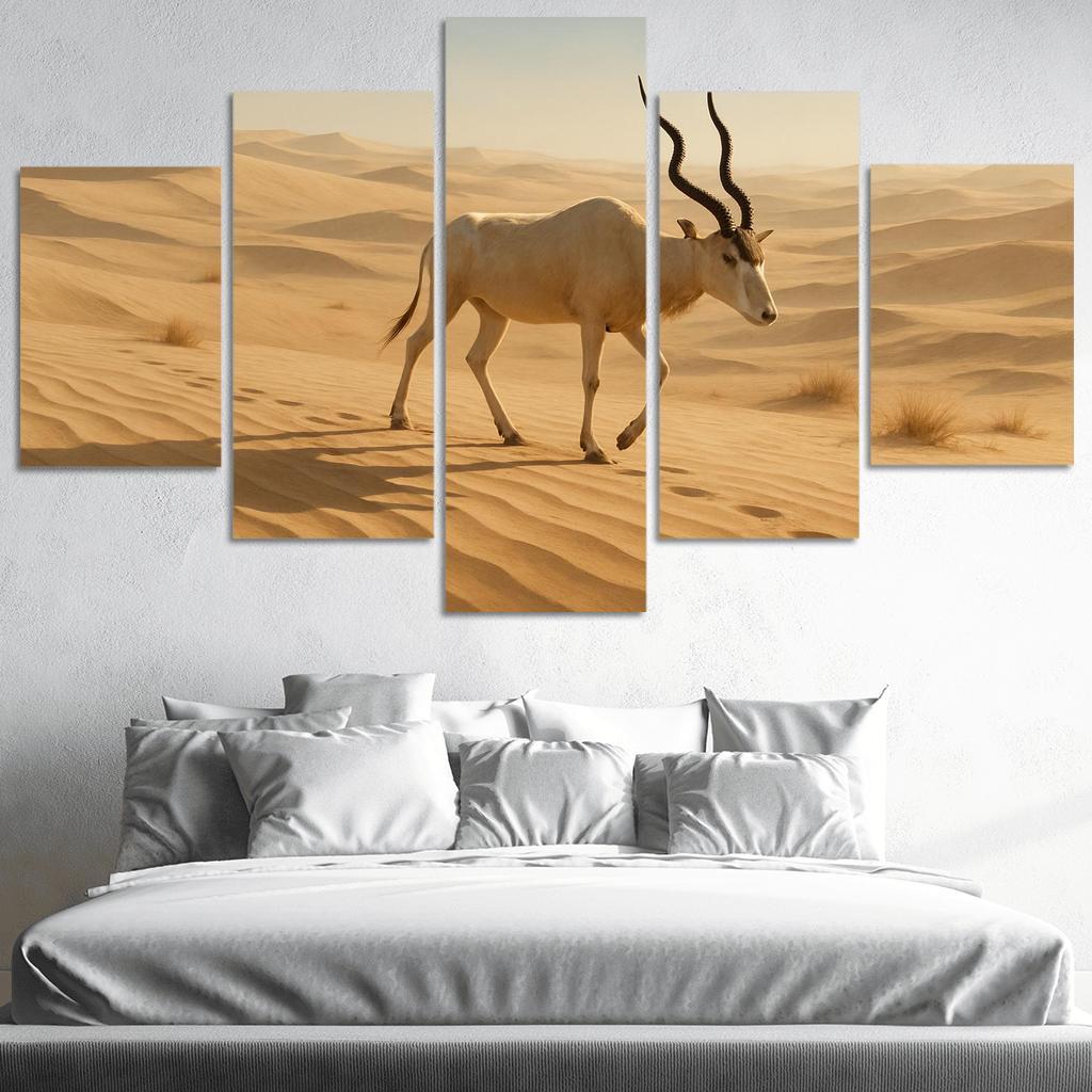 The Saharan Addax Antelope Crossing Wind Carved Dunes wall art