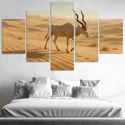 The Saharan Addax Antelope Crossing Wind Carved Dunes wall art