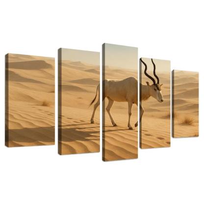 The Saharan Addax Antelope Crossing Wind Carved Dunes wall art