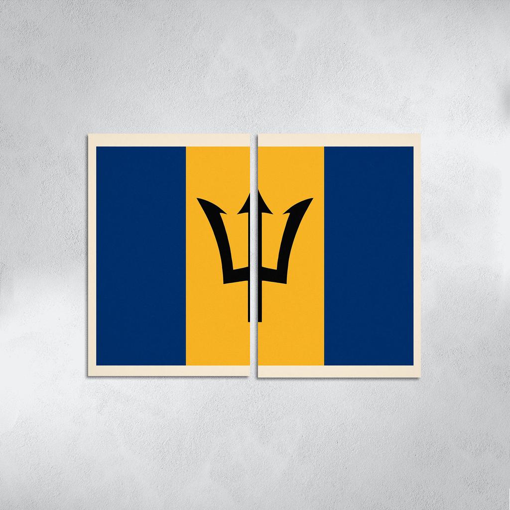 Broken Trident Modern Symbolism Inspired By The Flag Of Barbados oil paintings frame