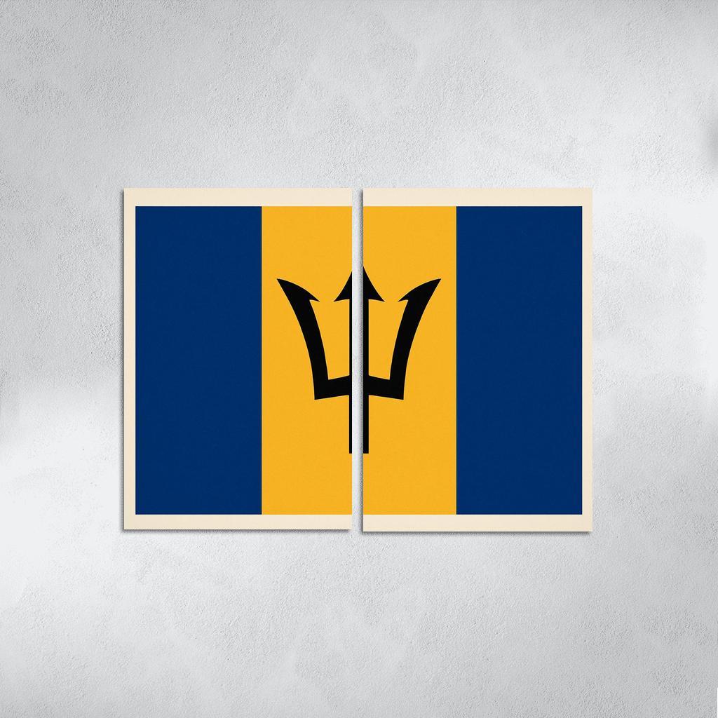 Broken Trident Modern Symbolism Inspired By The Flag Of Barbados oil paintings frame