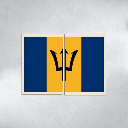 Broken Trident Modern Symbolism Inspired By The Flag Of Barbados oil paintings frame