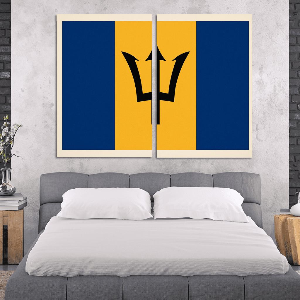 Broken Trident Modern Symbolism Inspired By The Flag Of Barbados oil paintings frame