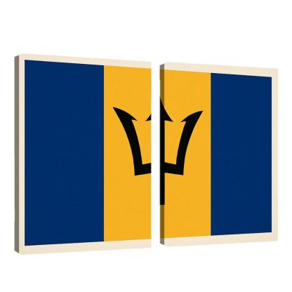 Broken Trident Modern Symbolism Inspired By The Flag Of Barbados oil paintings frame
