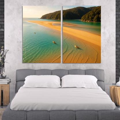 Awaroa Inlet Sandbar Lagoon Escape art trends