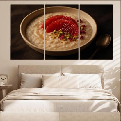Rose Cardamom Rice Pudding With Pistachio Crunch And Blood Orange premium artwork frames