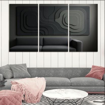 Sculptural Acoustic Felt Wall Panels In Layered Topographic Relief multi-panel paintings