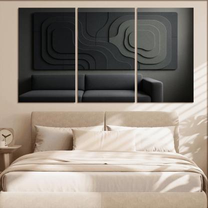 Sculptural Acoustic Felt Wall Panels In Layered Topographic Relief multi-panel paintings