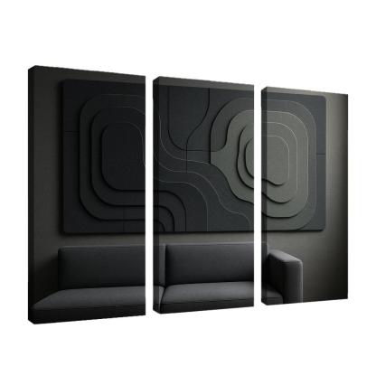 Sculptural Acoustic Felt Wall Panels In Layered Topographic Relief multi-panel paintings