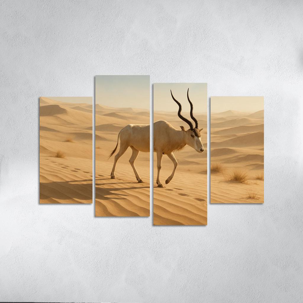 The Saharan Addax Antelope Crossing Wind Carved Dunes wall art