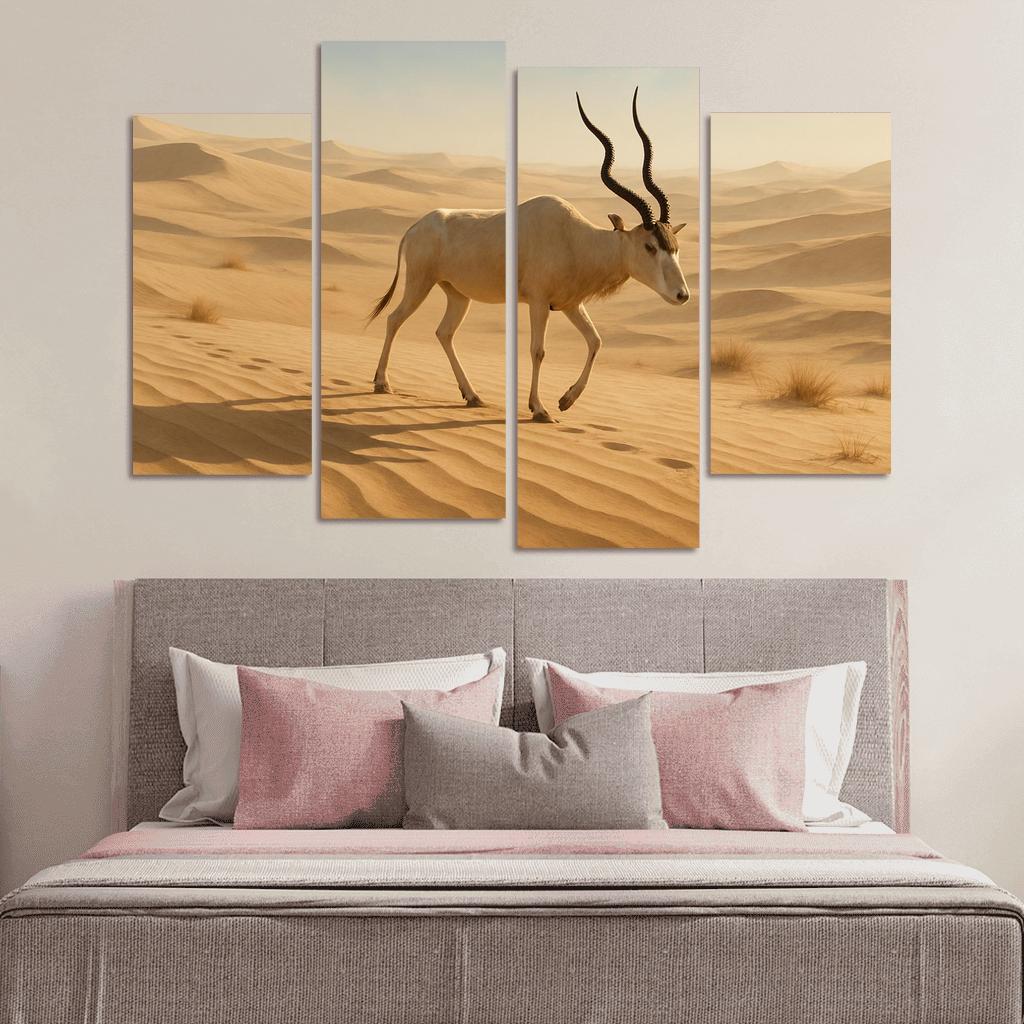 The Saharan Addax Antelope Crossing Wind Carved Dunes wall art