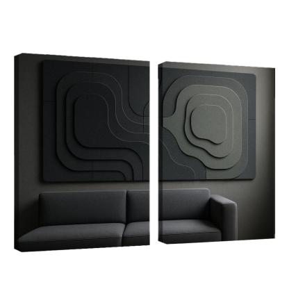 Sculptural Acoustic Felt Wall Panels In Layered Topographic Relief multi-panel paintings