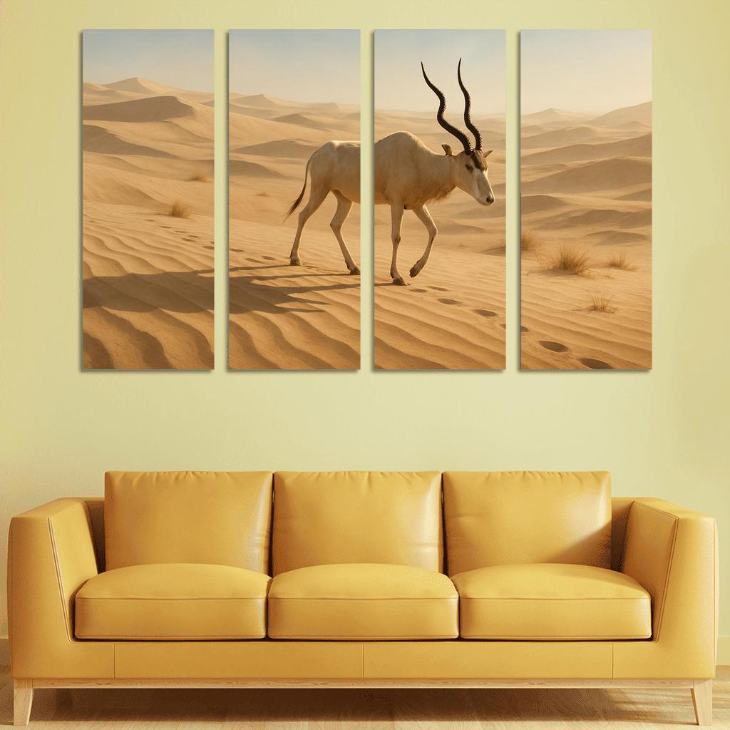The Saharan Addax Antelope Crossing Wind Carved Dunes wall art