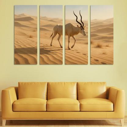 The Saharan Addax Antelope Crossing Wind Carved Dunes wall art