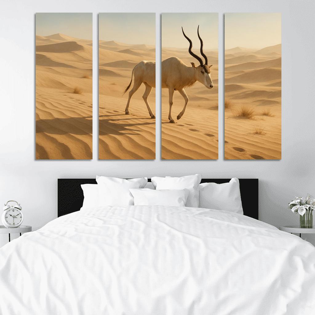 The Saharan Addax Antelope Crossing Wind Carved Dunes wall art