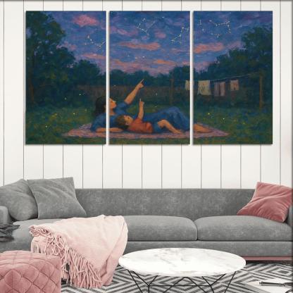 The Patchwork Sky A Mothers Comfort Sewn Into Memory premium artwork frames
