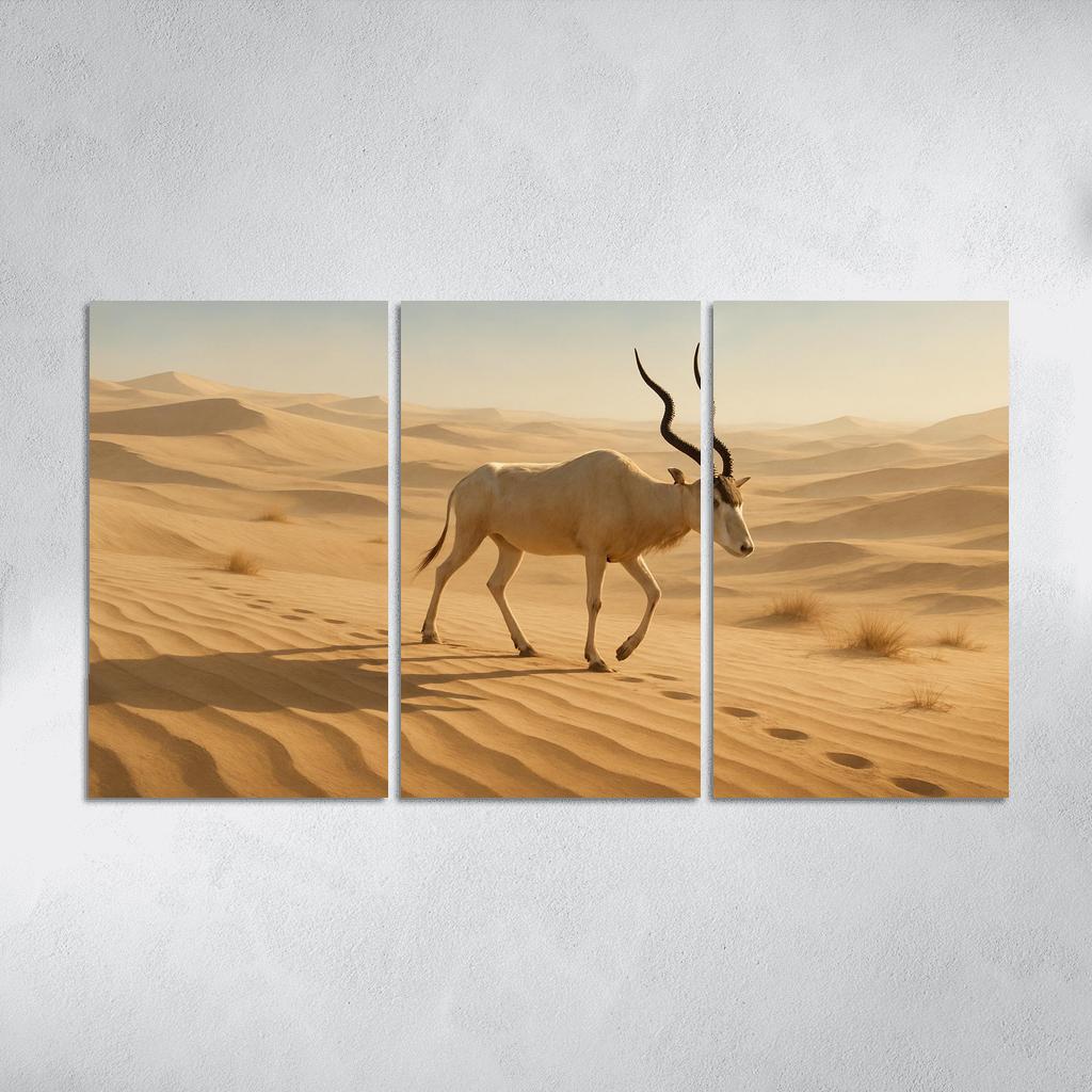 The Saharan Addax Antelope Crossing Wind Carved Dunes wall art
