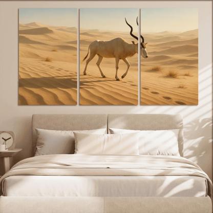The Saharan Addax Antelope Crossing Wind Carved Dunes wall art