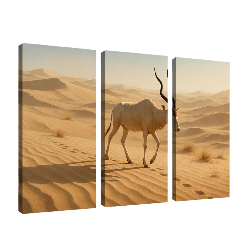 The Saharan Addax Antelope Crossing Wind Carved Dunes wall art