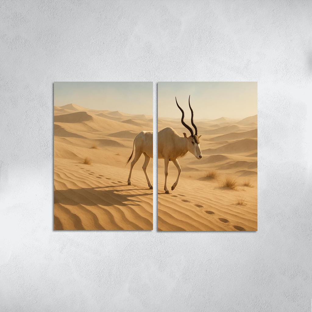 The Saharan Addax Antelope Crossing Wind Carved Dunes wall art