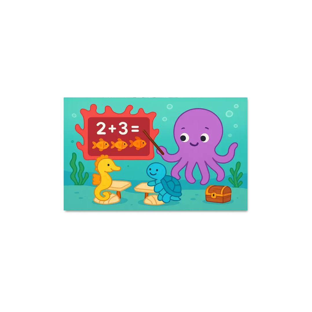 The Coral Classroom With Professor Octopus wall decor