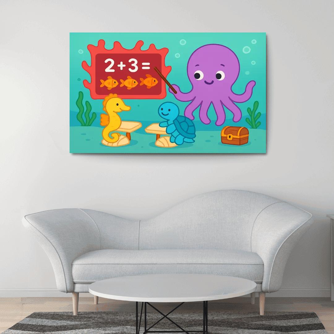The Coral Classroom With Professor Octopus wall decor