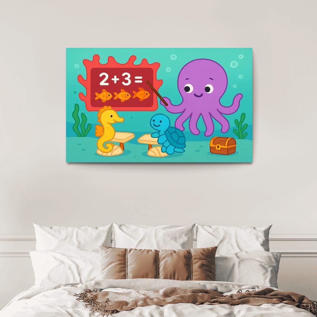 The Coral Classroom With Professor Octopus wall decor