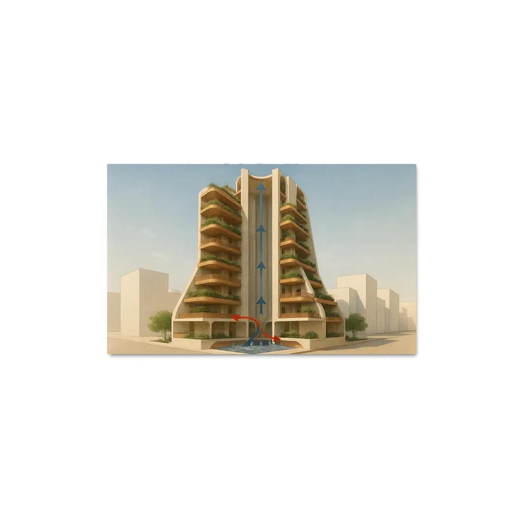 Thermal Chimney Atrium Towers modern paintings frame
